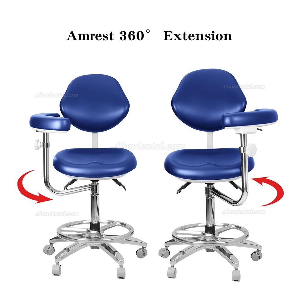 QIYUAN QY-600M-B2 Mobile Dental Assistant Stool Dental Operator Chair 360° Rotation Armrest